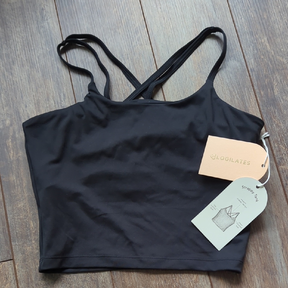 GOLIATES Black Strappy Tank Sports Bra